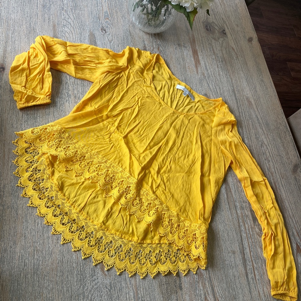 Lovers + Friends Yellow Top